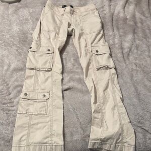 Hollister Cream Wide Leg Cargo Pants